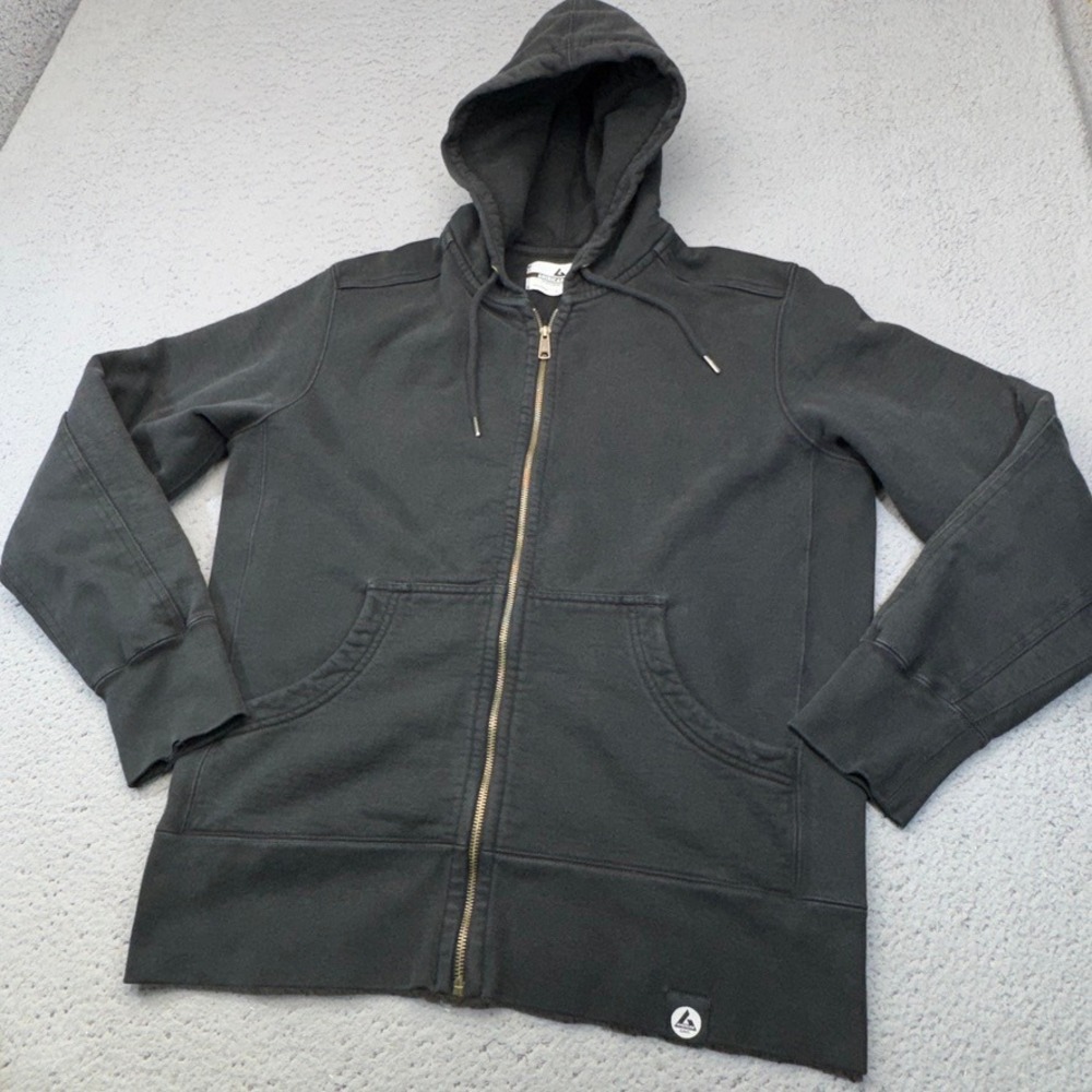 American Giant Hoodie Mens Large Black Heavyweight USA Full Zip Jacket